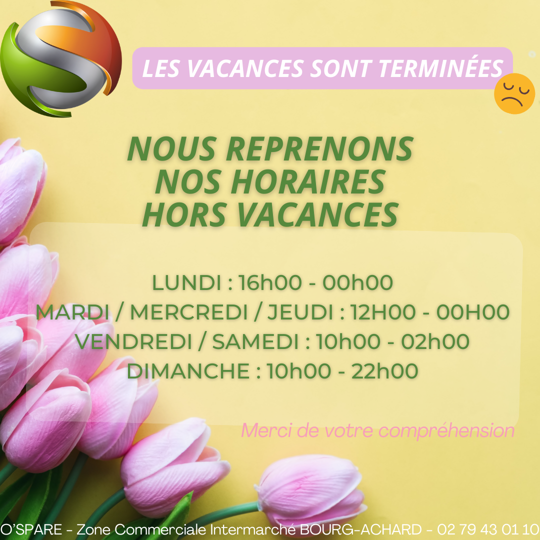 Featured image for “Horaires Hors Vacances Scolaires”