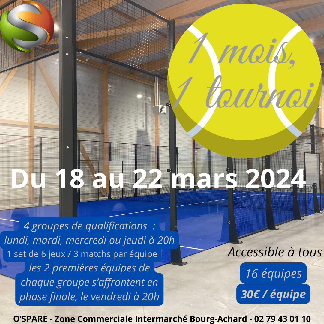 Featured image for “Tournoi de Padel du Mois de Mars 2024”